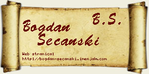 Bogdan Sečanski vizit kartica